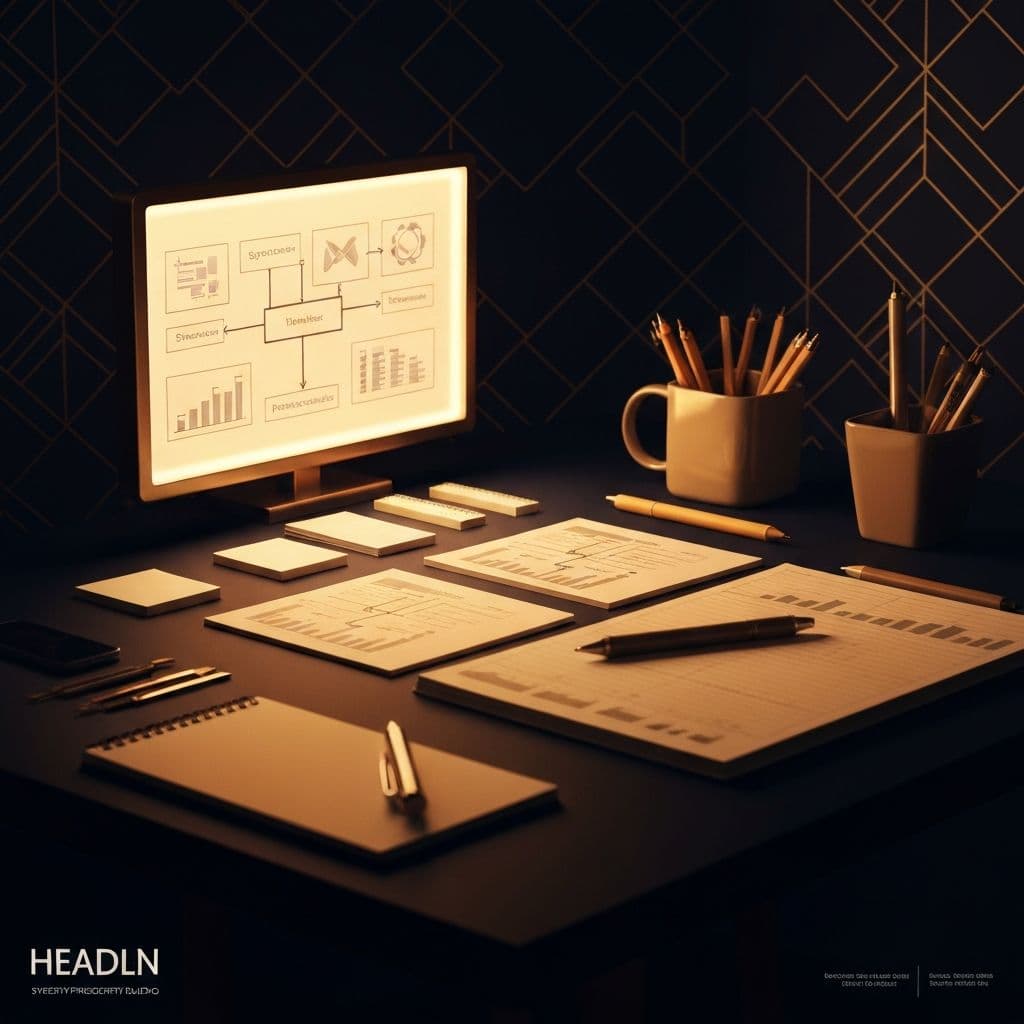 Systems thinking and builder productivity showing organized workflow visualization with interconnected process diagrams
